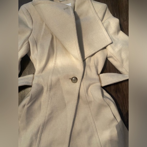 Calvin Klein - Asymmetrical Belted Wrap Coat Created for Macys - Petite XXS - Picture 9 of 16